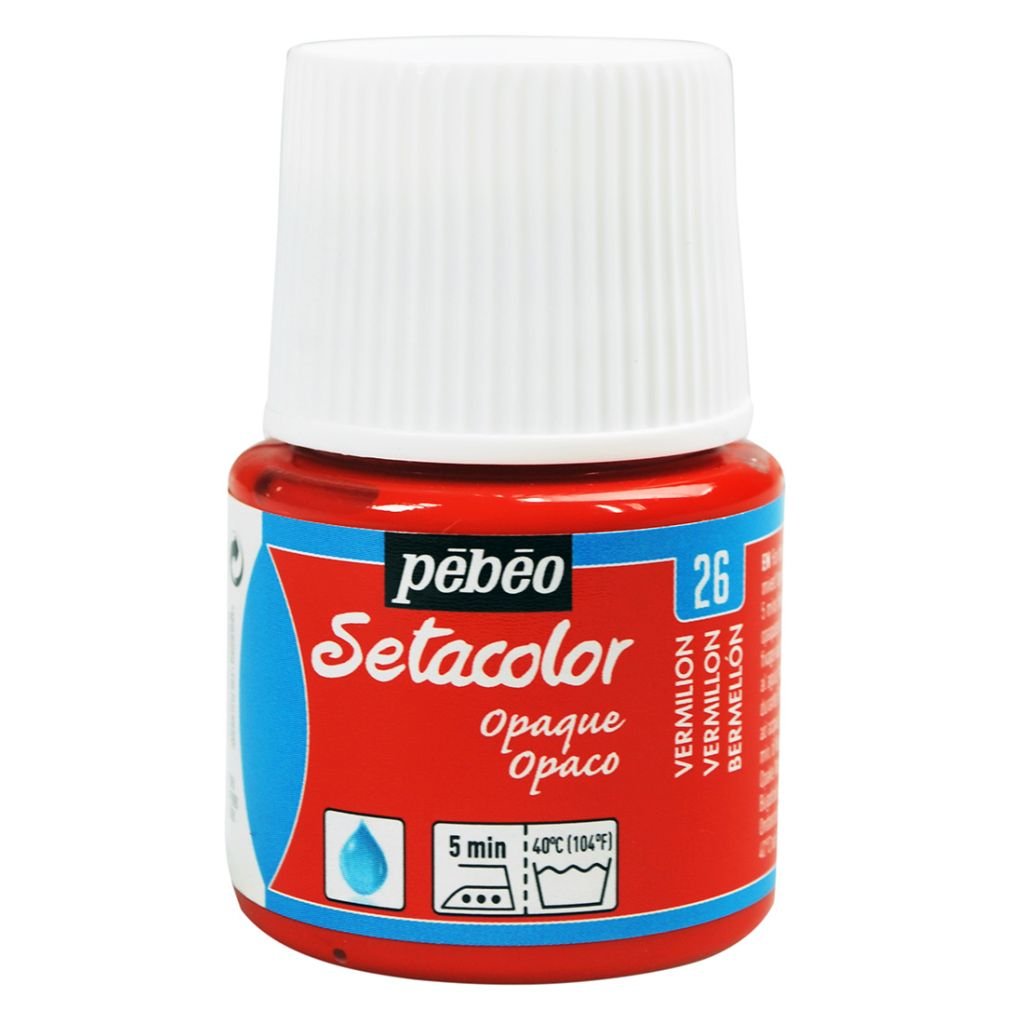 Pebeo Setacolor Opaque Paint - 45 ml bottle - Vermilion (26)