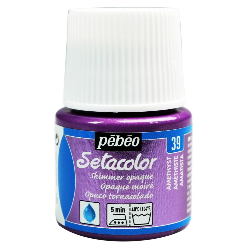 Pebeo Setacolor Opaque Shimmer Paint - 45 ml bottle - Amethyst (39)