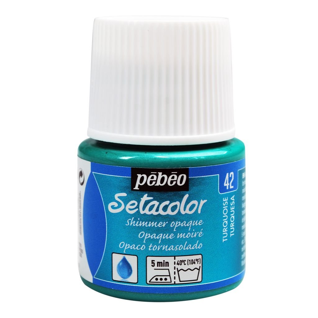 Pebeo Setacolor Opaque Shimmer Paint - 45 ml bottle - Turquoise (42)