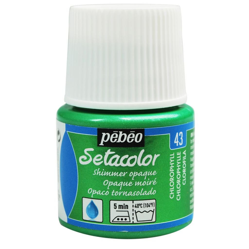 Pebeo Setacolor Opaque Shimmer Paint - 45 ml bottle - Chlorophyll (43)