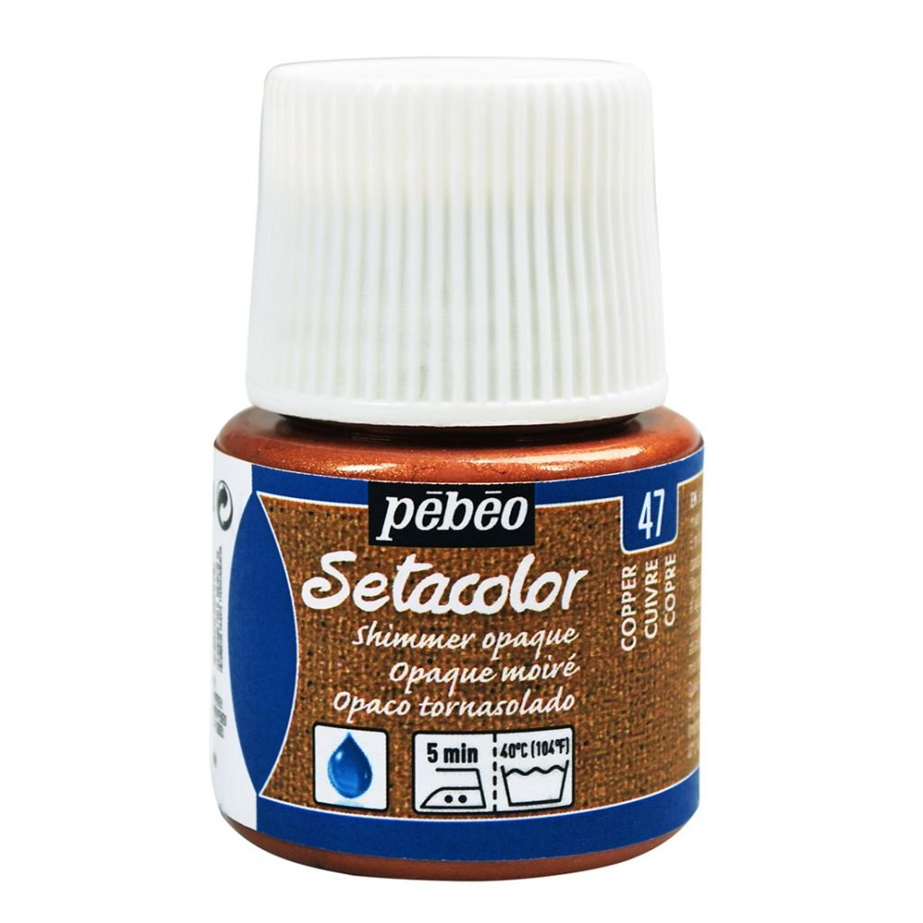 Pebeo Setacolor Opaque Shimmer Paint - 45 ml bottle - Copper (47)
