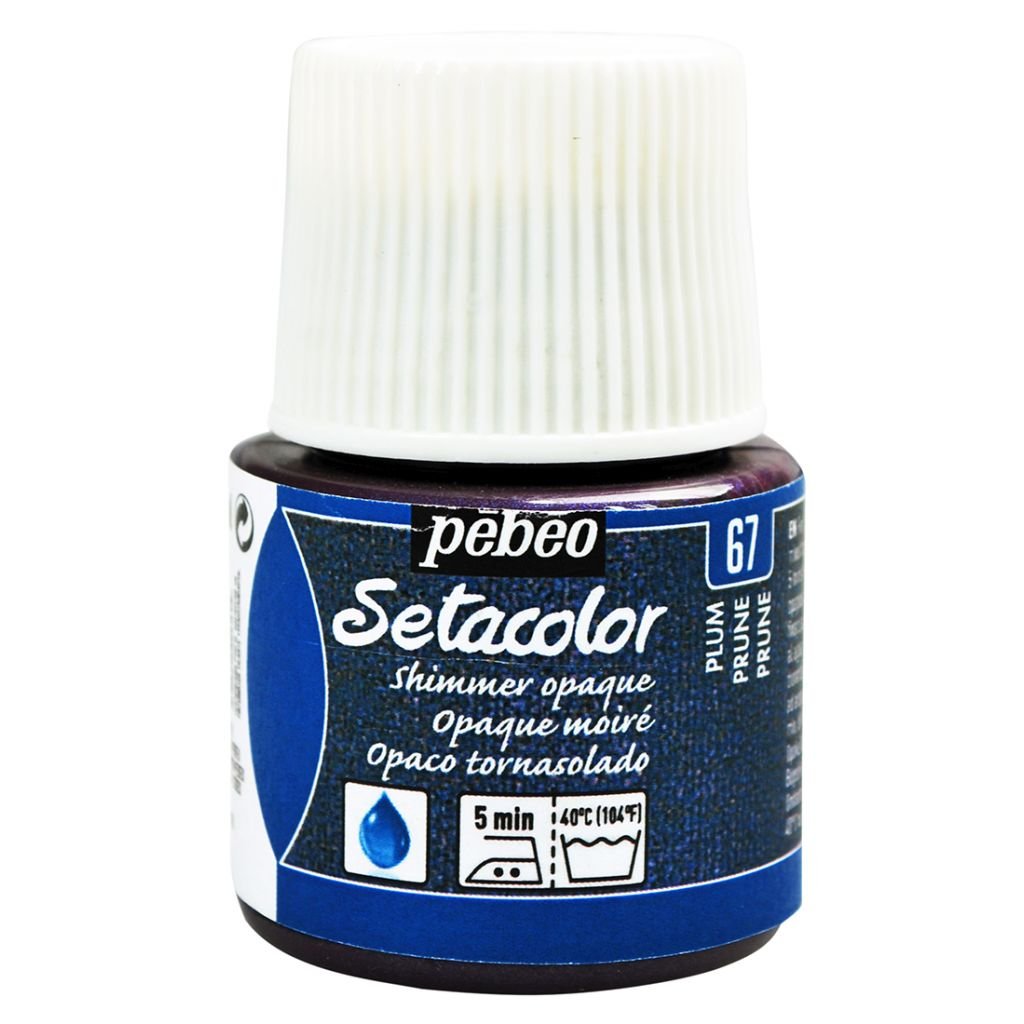 Pebeo Setacolor Opaque Shimmer Paint - 45 ml bottle - Plum (67)