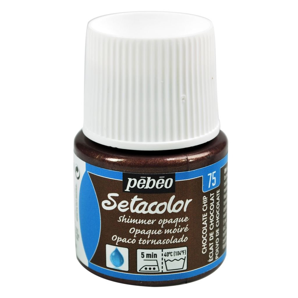 Pebeo Setacolor Opaque Shimmer Paint - 45 ml bottle - Chocolate Chip (75)