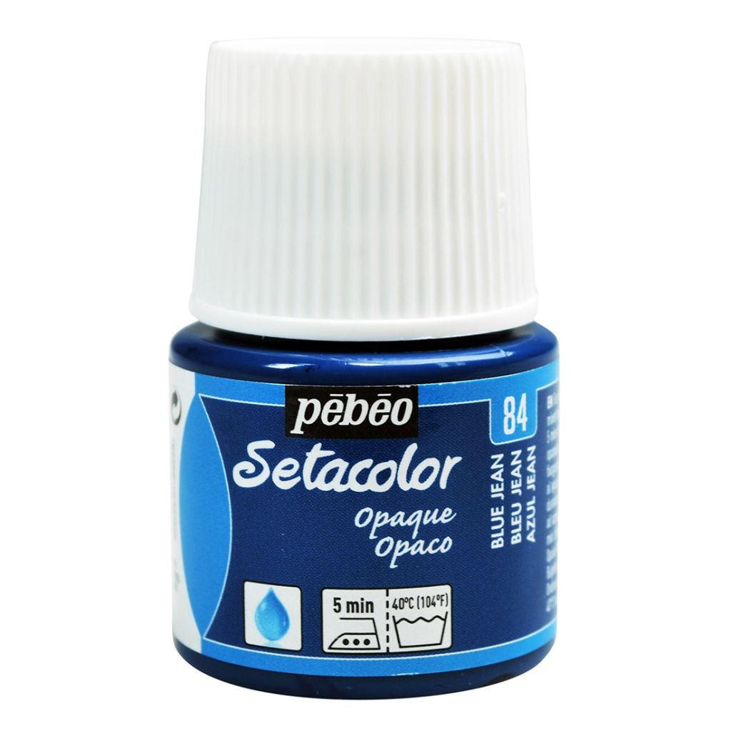 Pebeo Setacolor Opaque Paint - 45 ml bottle - Blue Jean (84)