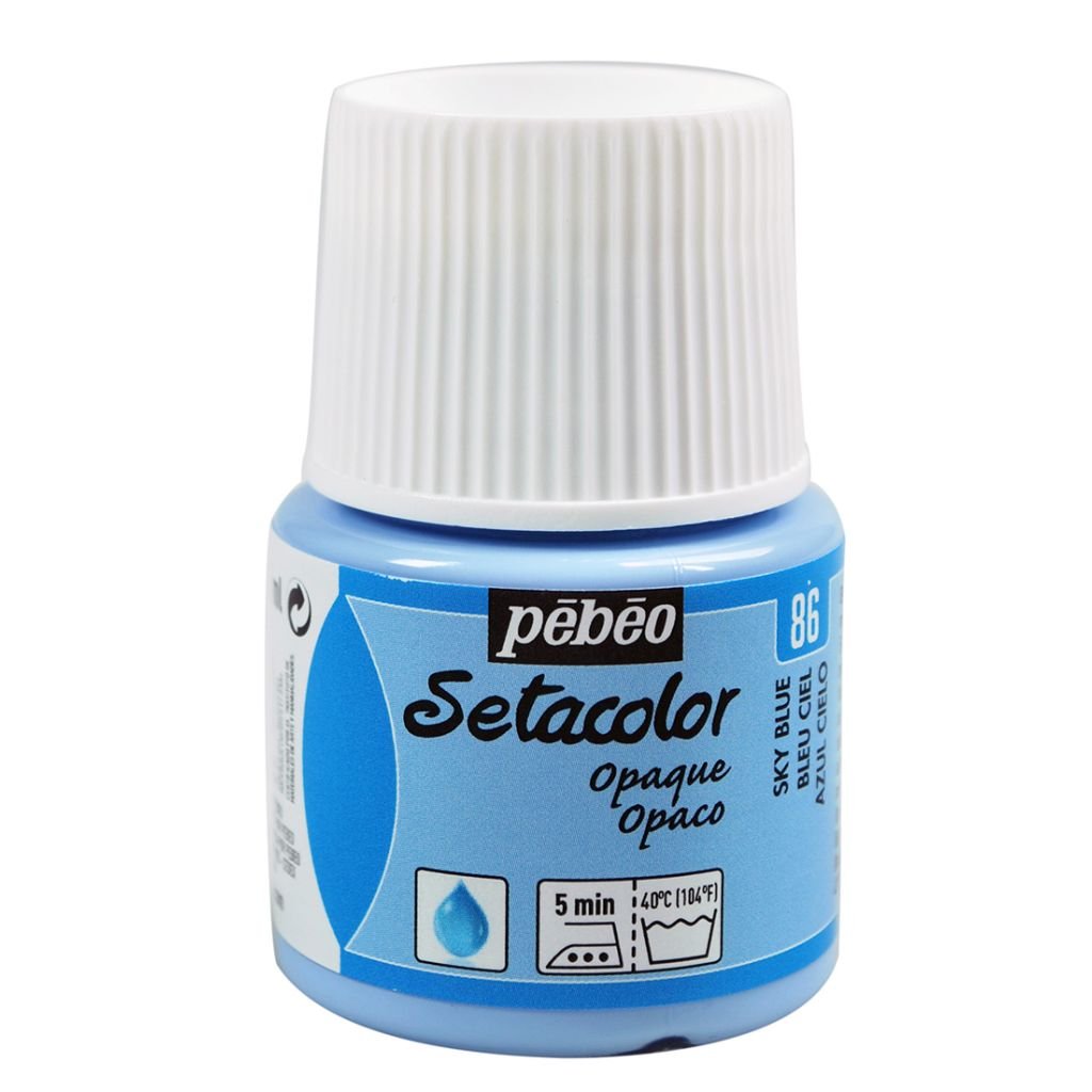 Pebeo Setacolor Opaque Paint - 45 ml bottle - Sky Blue (86)
