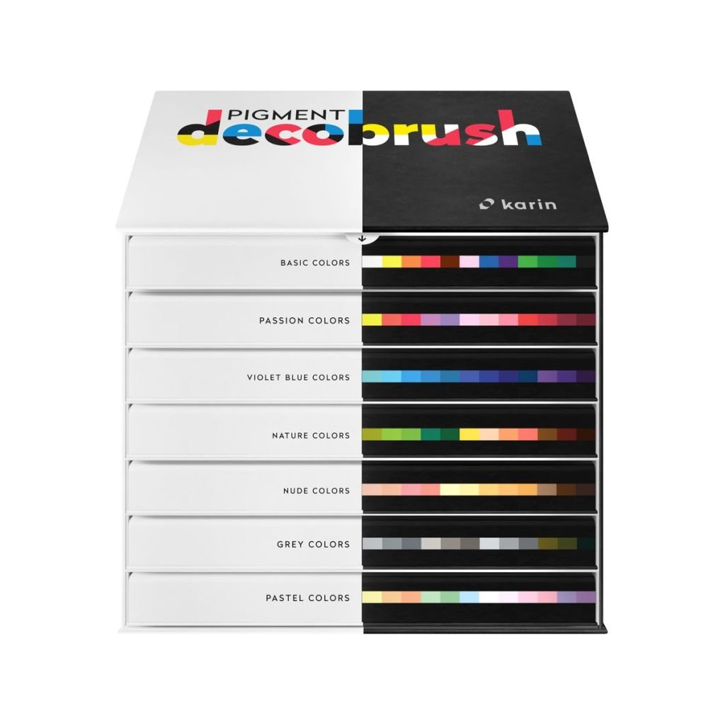 Karin Pigment DecoBrush Acrylic Marker - Master Set - 84 Colours