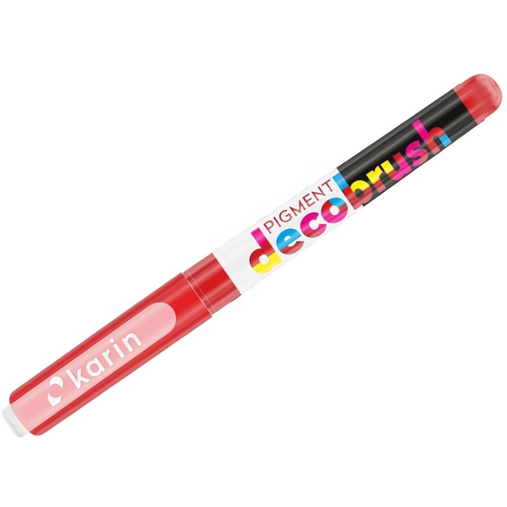 Karin Pigment DecoBrush Acrylic Marker - Brush Tip - Red (032U)