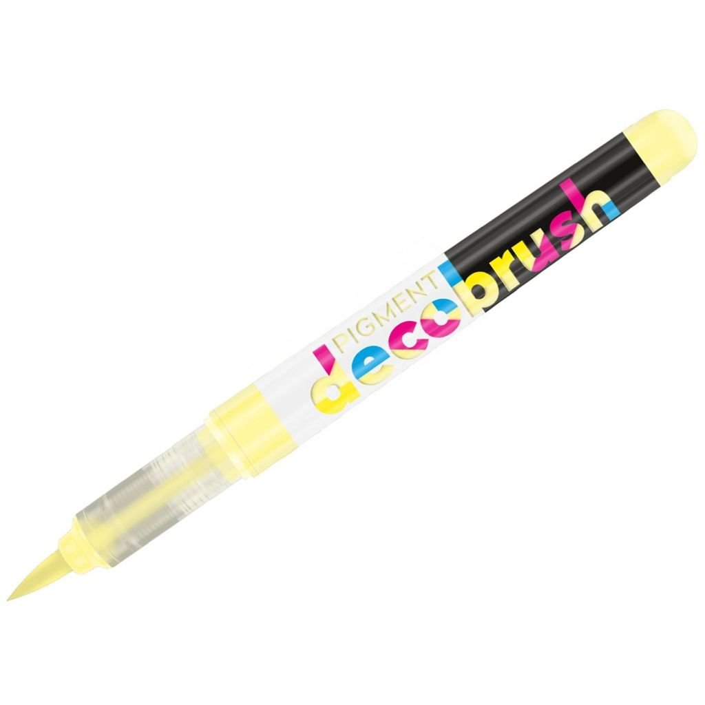 Karin Pigment DecoBrush Acrylic Marker - Brush Tip - Pastel Yellow (100U)