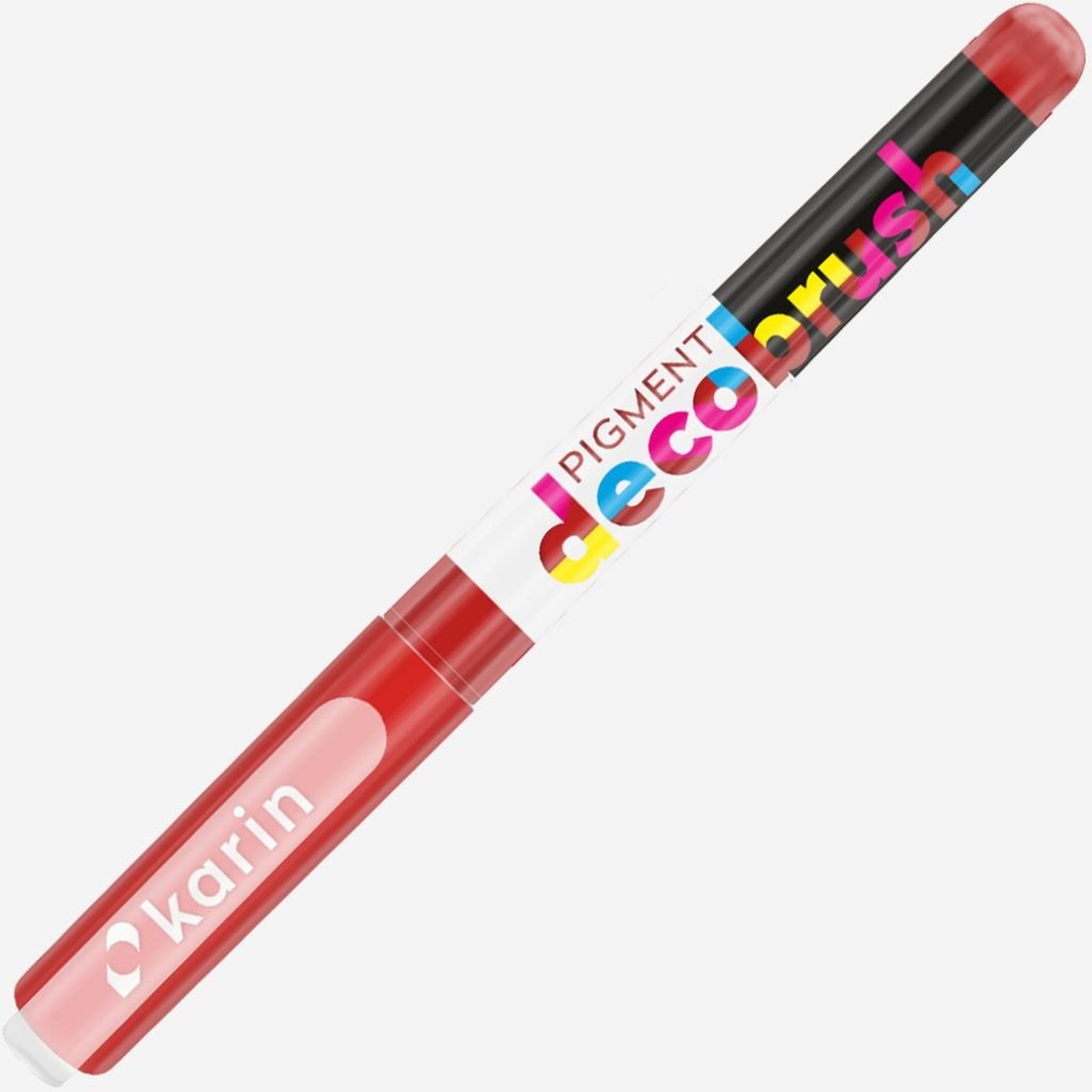 Karin Pigment DecoBrush Acrylic Marker - Brush Tip - Lipstic Red (1797U)