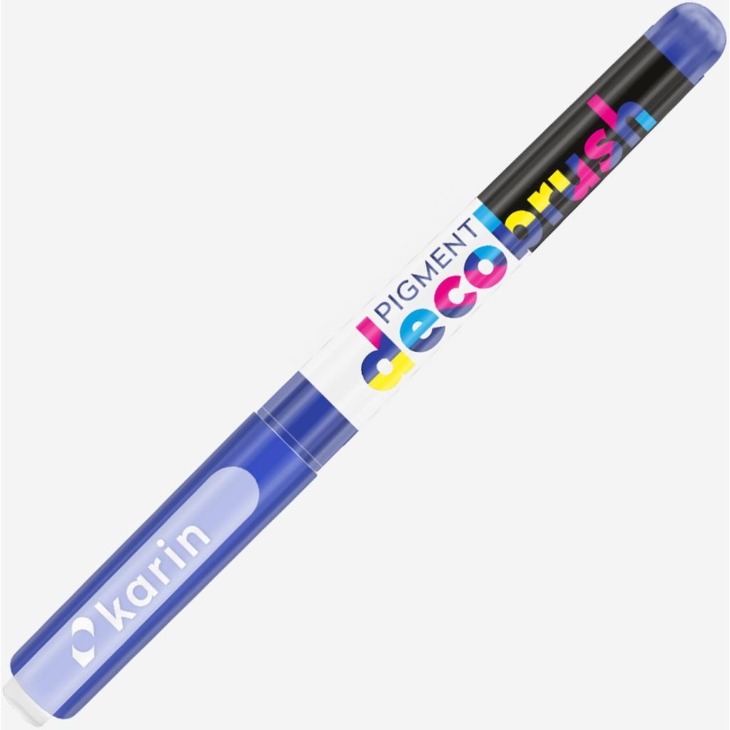 Karin Pigment DecoBrush Acrylic Marker - Brush Tip - Royal Blue (2728U)