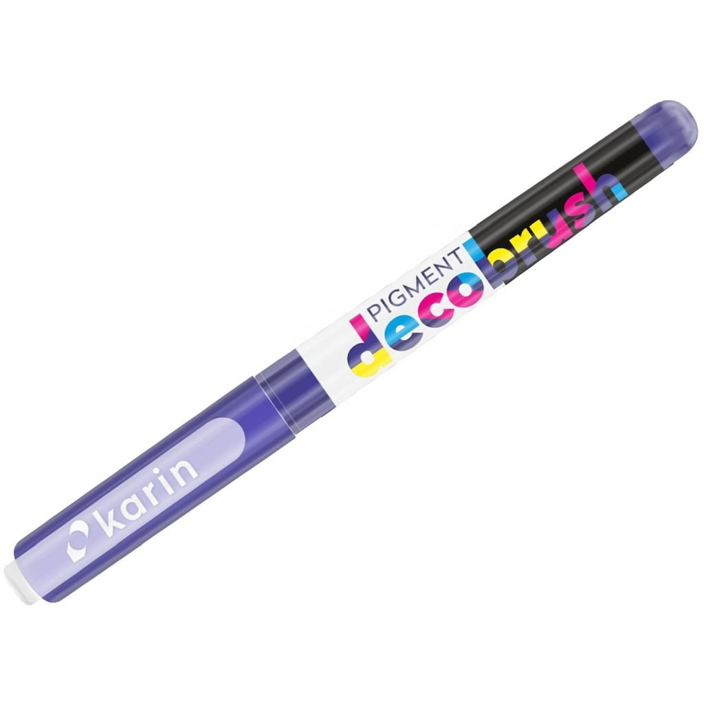 Karin Pigment DecoBrush Acrylic Marker - Brush Tip - Violet Blue (2735U)