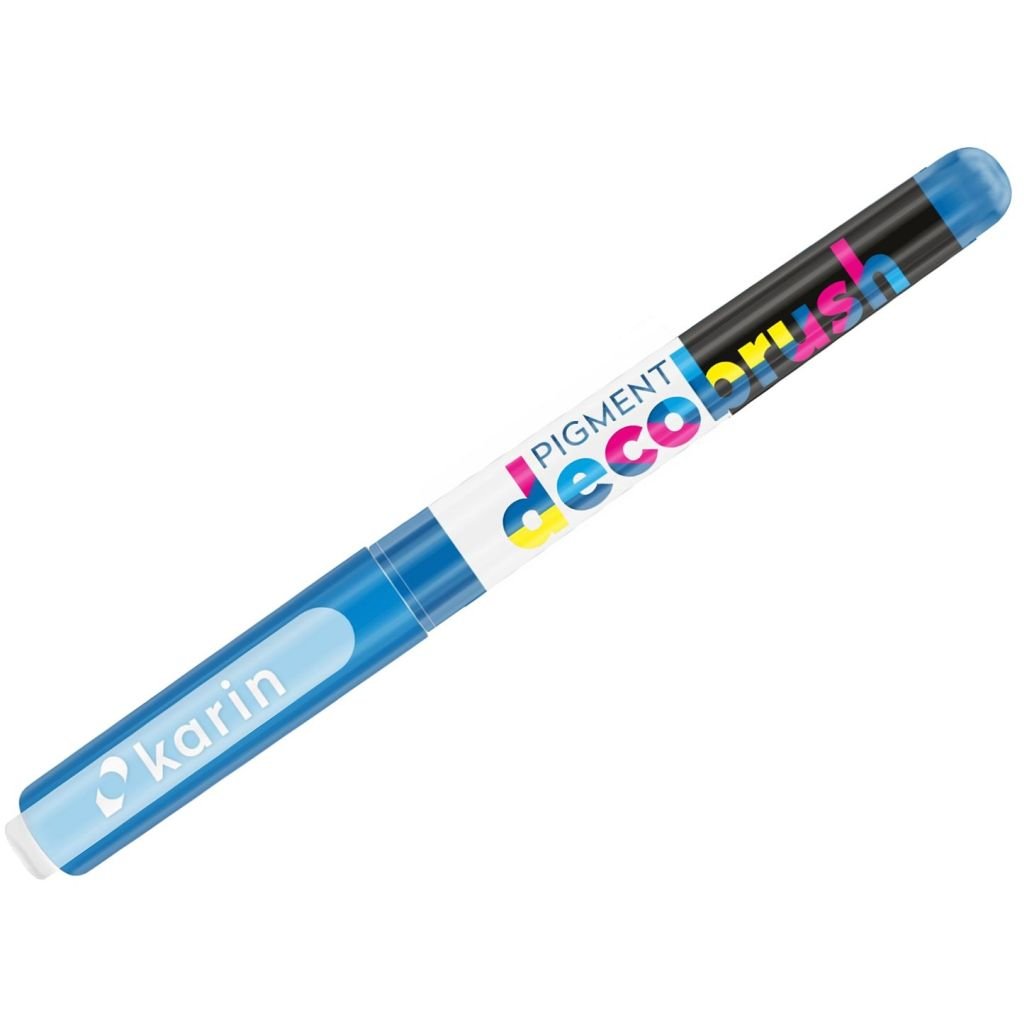 Karin Pigment DecoBrush Acrylic Marker - Brush Tip - True Blue (2935U)
