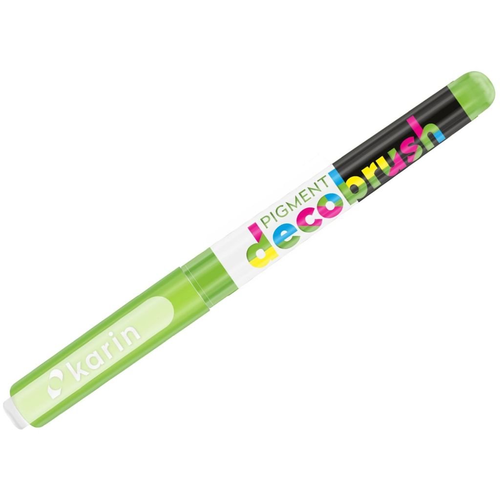 Karin Pigment DecoBrush Acrylic Marker - Brush Tip - Leaf Green (376U)
