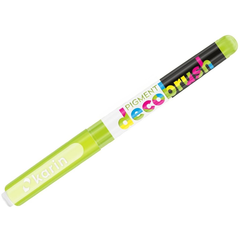 Karin Pigment DecoBrush Acrylic Marker - Brush Tip - Lime Green (397U)