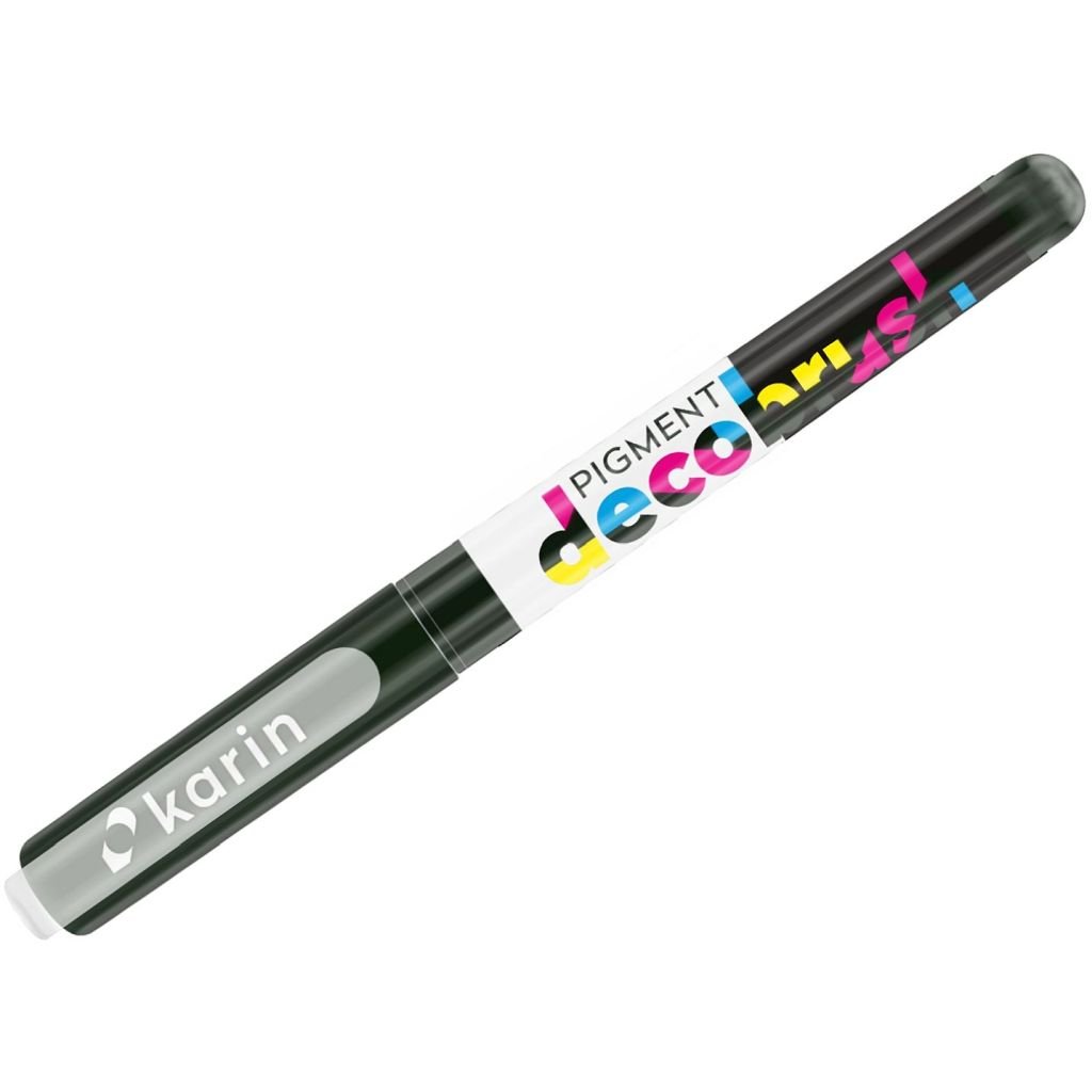 Karin Pigment DecoBrush Acrylic Marker - Brush Tip - Black (433U)