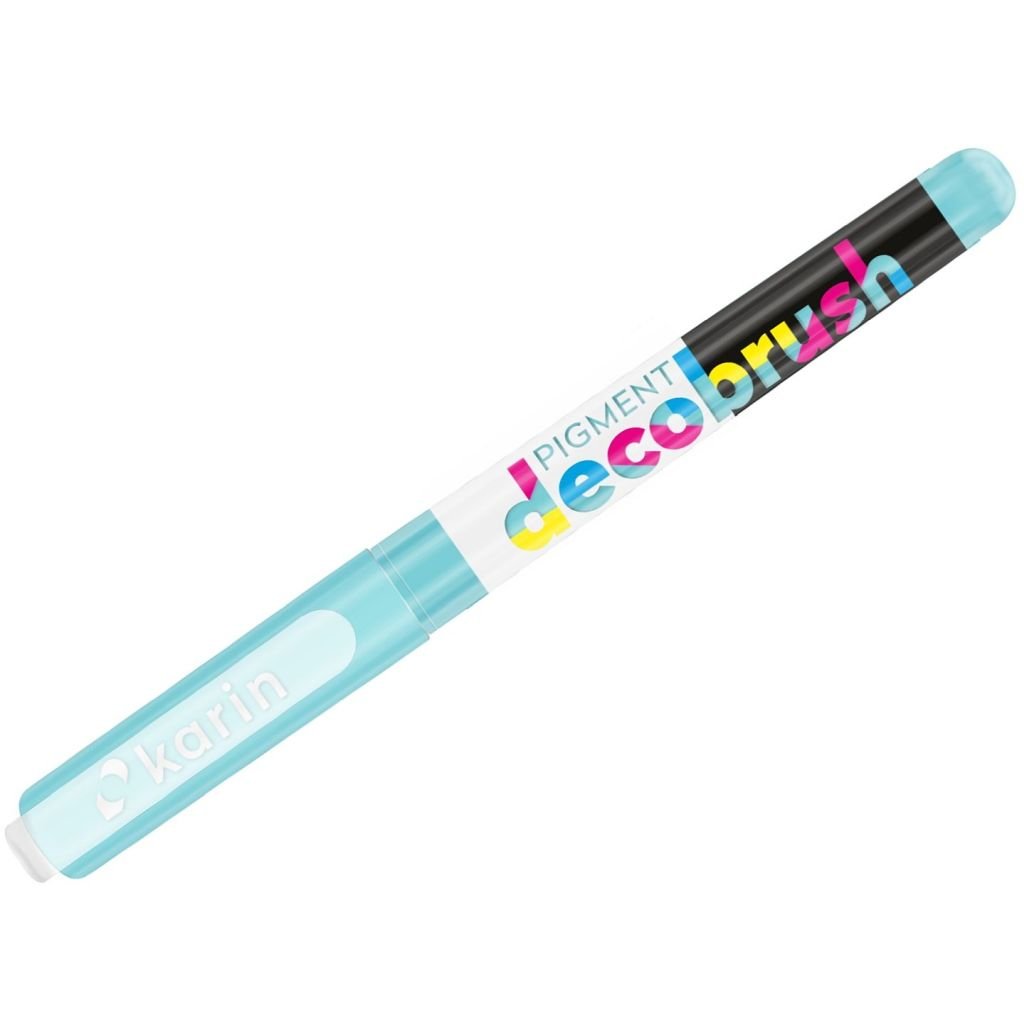 Karin Pigment DecoBrush Acrylic Marker - Brush Tip - Cool Aqua (630U)