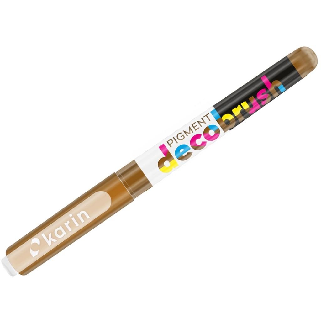 Karin Pigment DecoBrush Acrylic Marker - Brush Tip - Cinnamon (730U)