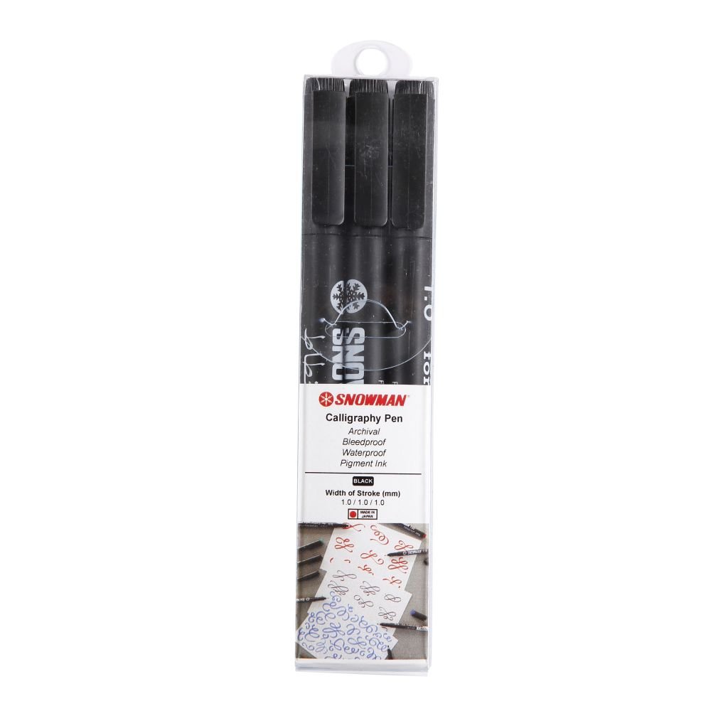 Snowman Calligraphy Pens - Black - 1.0 - Pack of 3