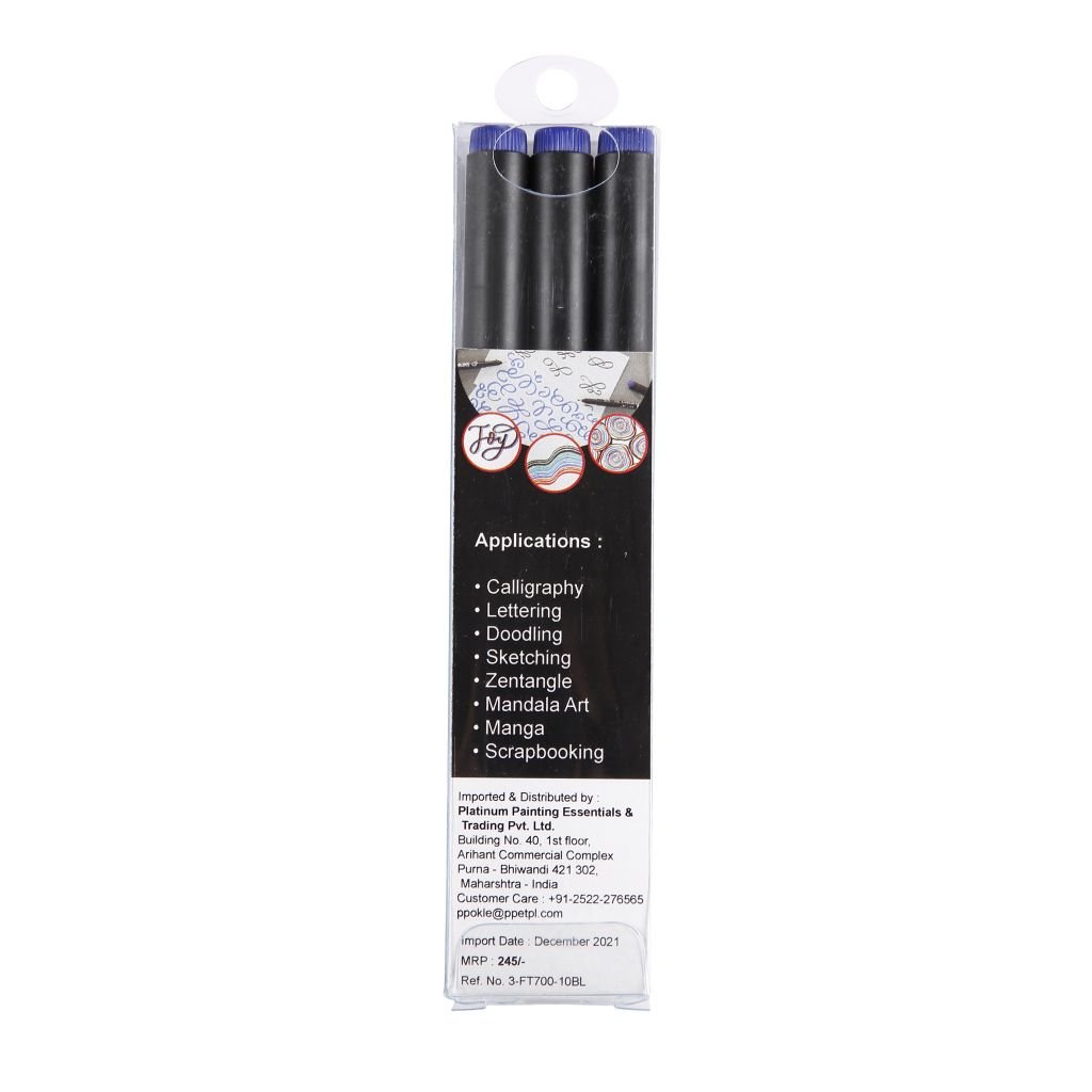 Snowman Calligraphy Pens - Blue - 1.0 - Pack of 3