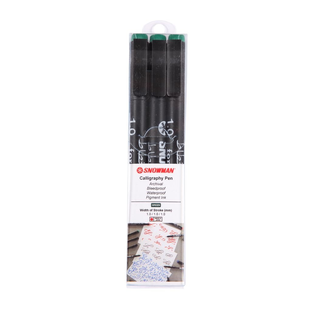 Snowman Calligraphy Pens - Green - 1.0 - Pack of 3