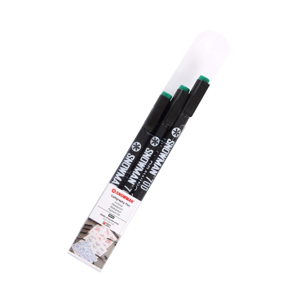 Snowman Calligraphy Pens - Green - 1.0 - Pack of 3