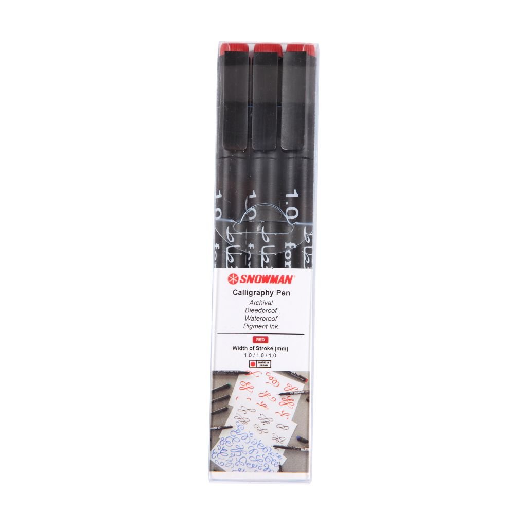 Snowman Calligraphy Pens - Red - 1.0 - Pack of 3