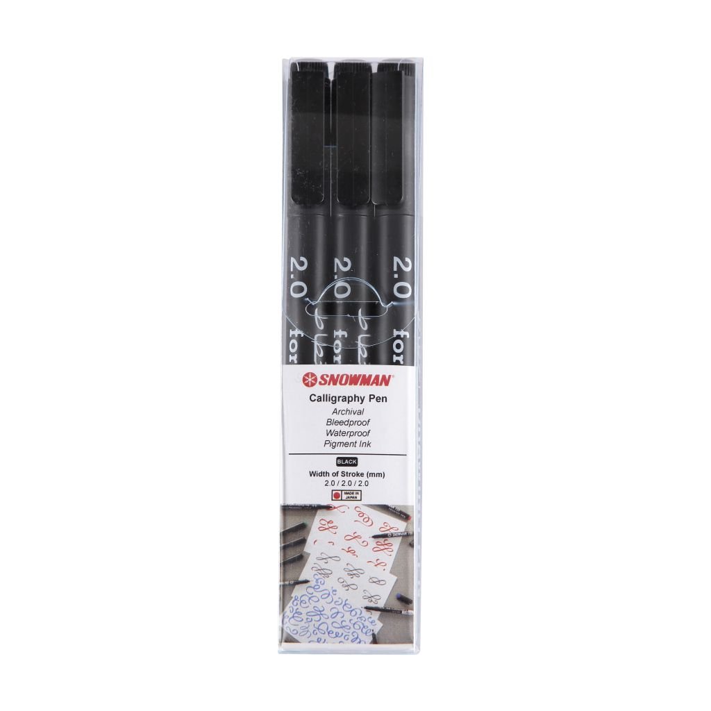 Snowman Calligraphy Pens - Black - 2.0 - Pack of 3