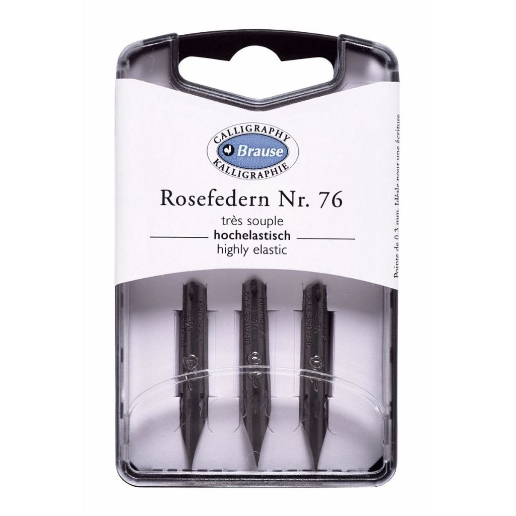 Brause B76 Writing Nibs - Rose / Highly Elastic - Size 0.3 MM - Box of 3