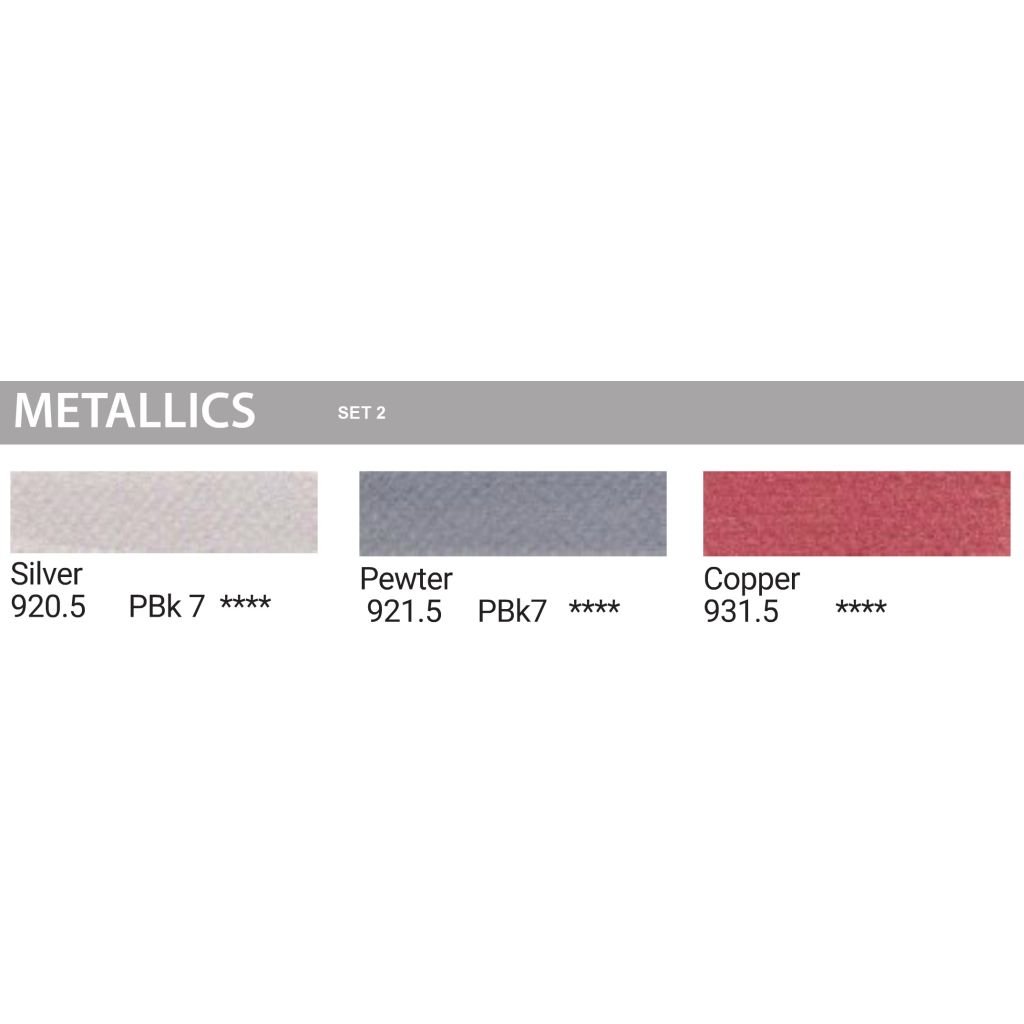 PanPastel Colors Ultra Soft Artist's Painting Pastels, Metallics 2 - 3 Assorted Metallic Colours - Silver/Pewter/Copper
