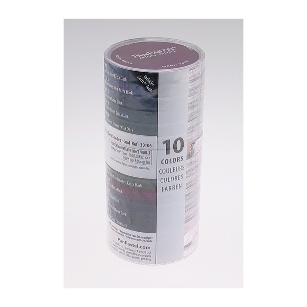 PanPastel Colors Ultra Soft Artist's Painting Pastels, Extra Dark Shades - Cool - 10 Assorted Colours