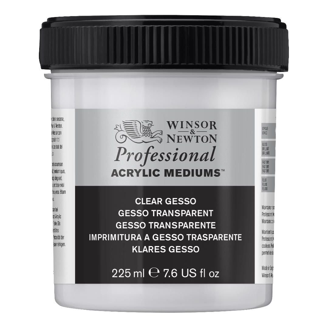 Winsor & Newton Professional Acrylic Primer - Clear Gesso - Jar of 225 ML