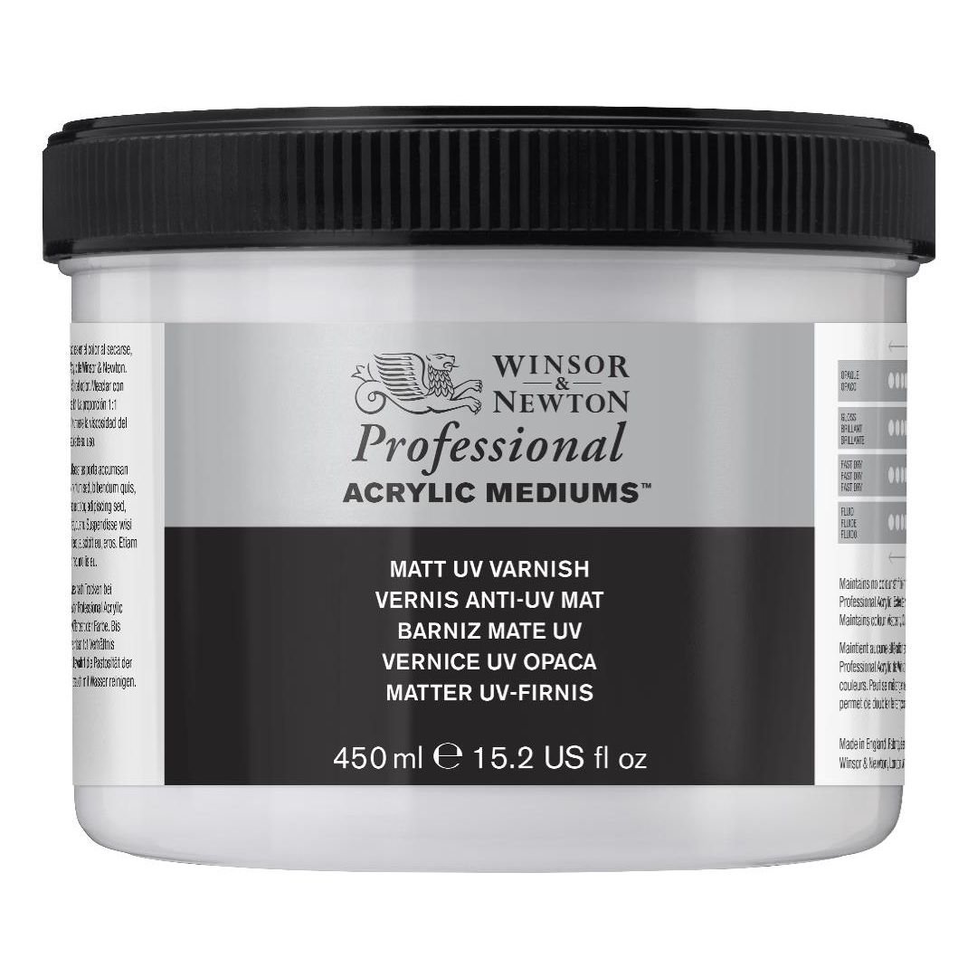 Winsor & Newton Professional Acrylic - Matt UV Varnish - Jar of 450 ML