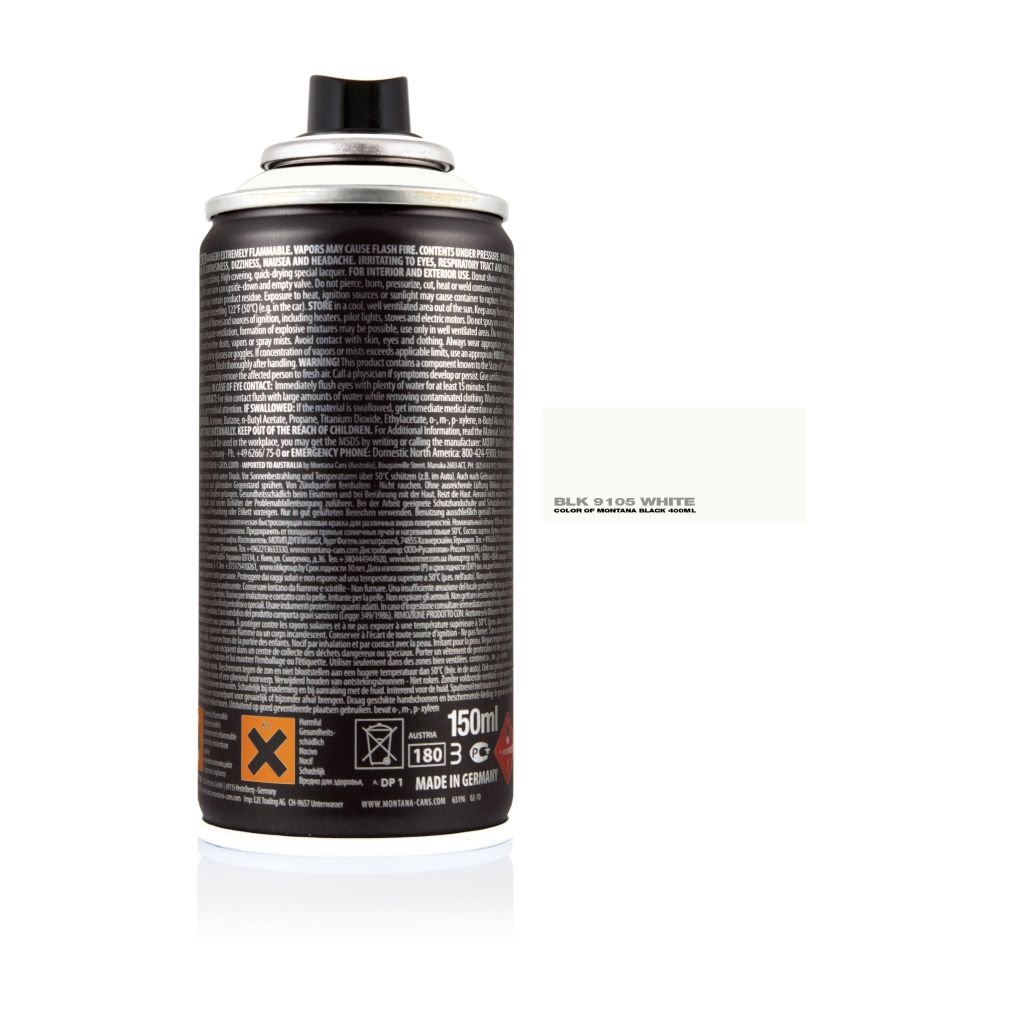 Montana Black Spray Paint - 150 ML Can - White (BLK9105)