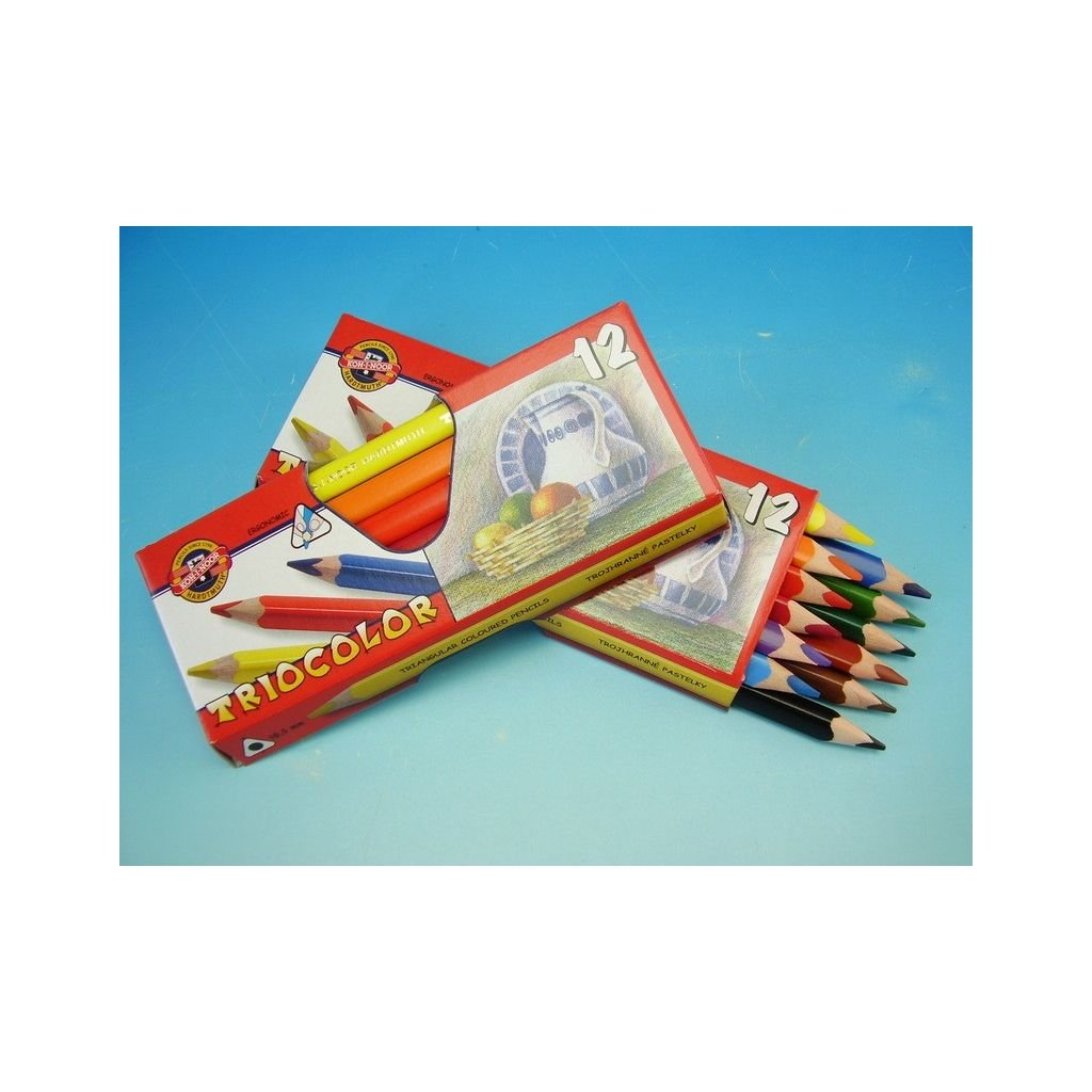 Koh-I-Noor Triocolor Artist's Quality Coloured Pencils - Set of 12 Card Box