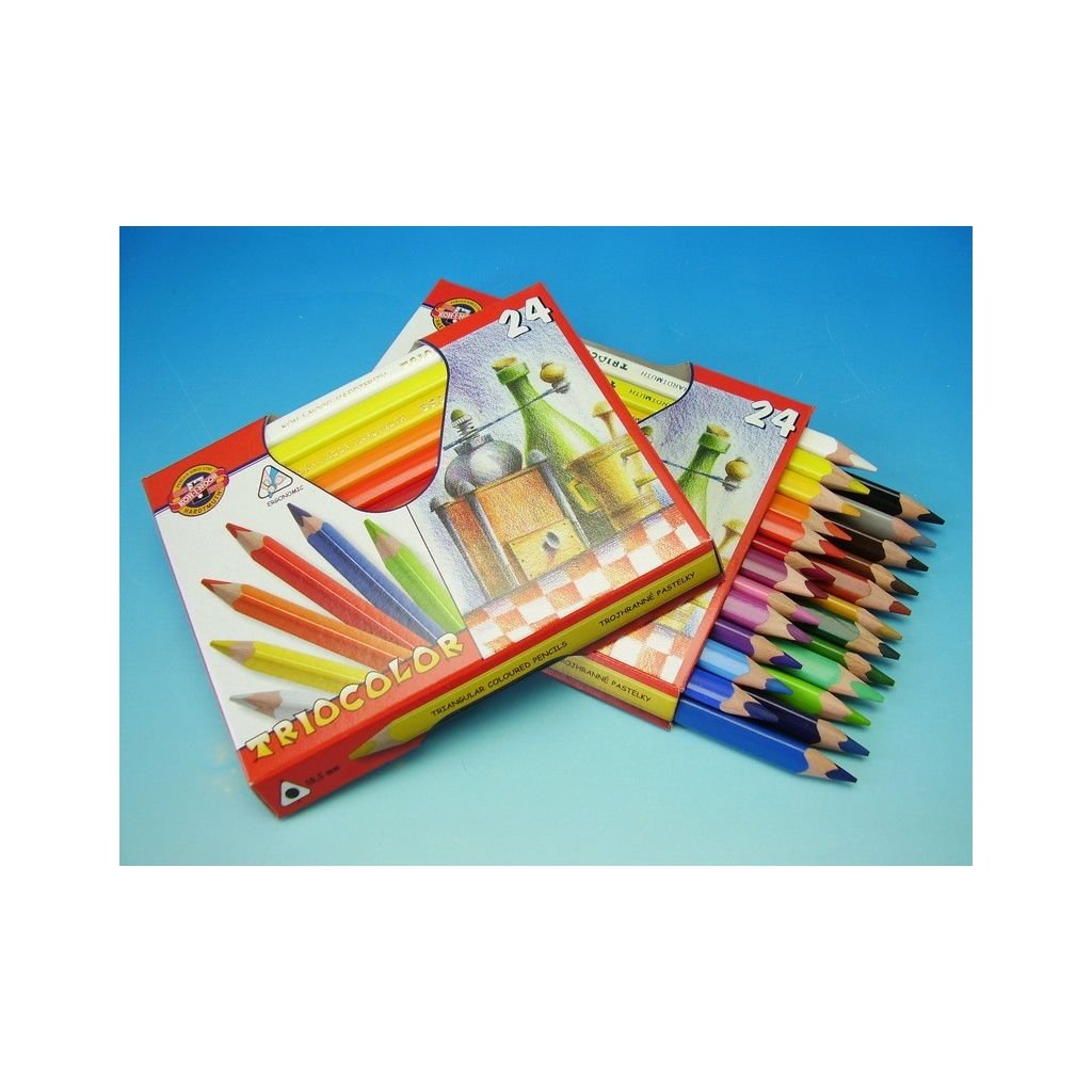 Koh-I-Noor Triocolor Artist's Quality Coloured Pencils - Set of 24 Card Box