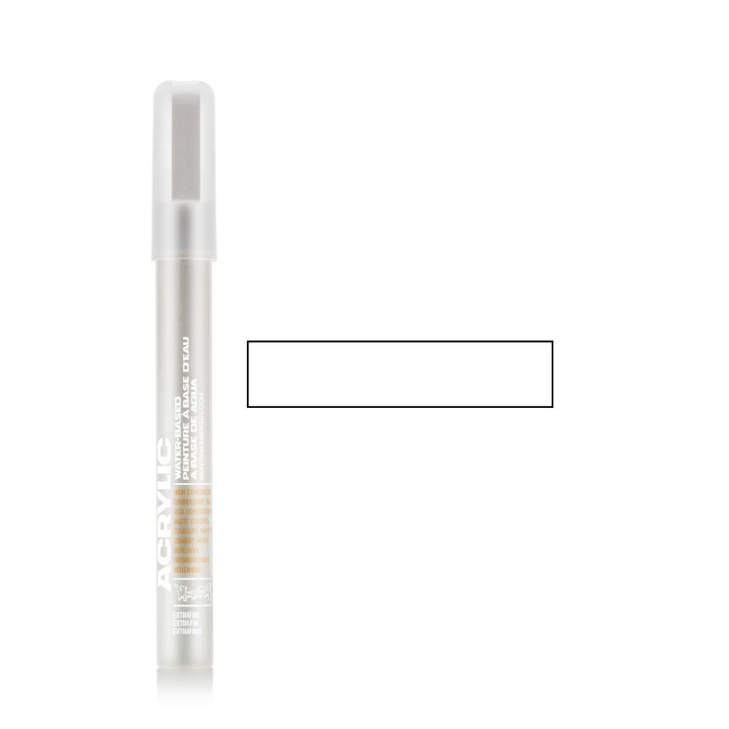 Montana Acrylic Water-Based Marker - 0.7 MM Extra-Fine Tip - Shock White Pure (SH 9120)
