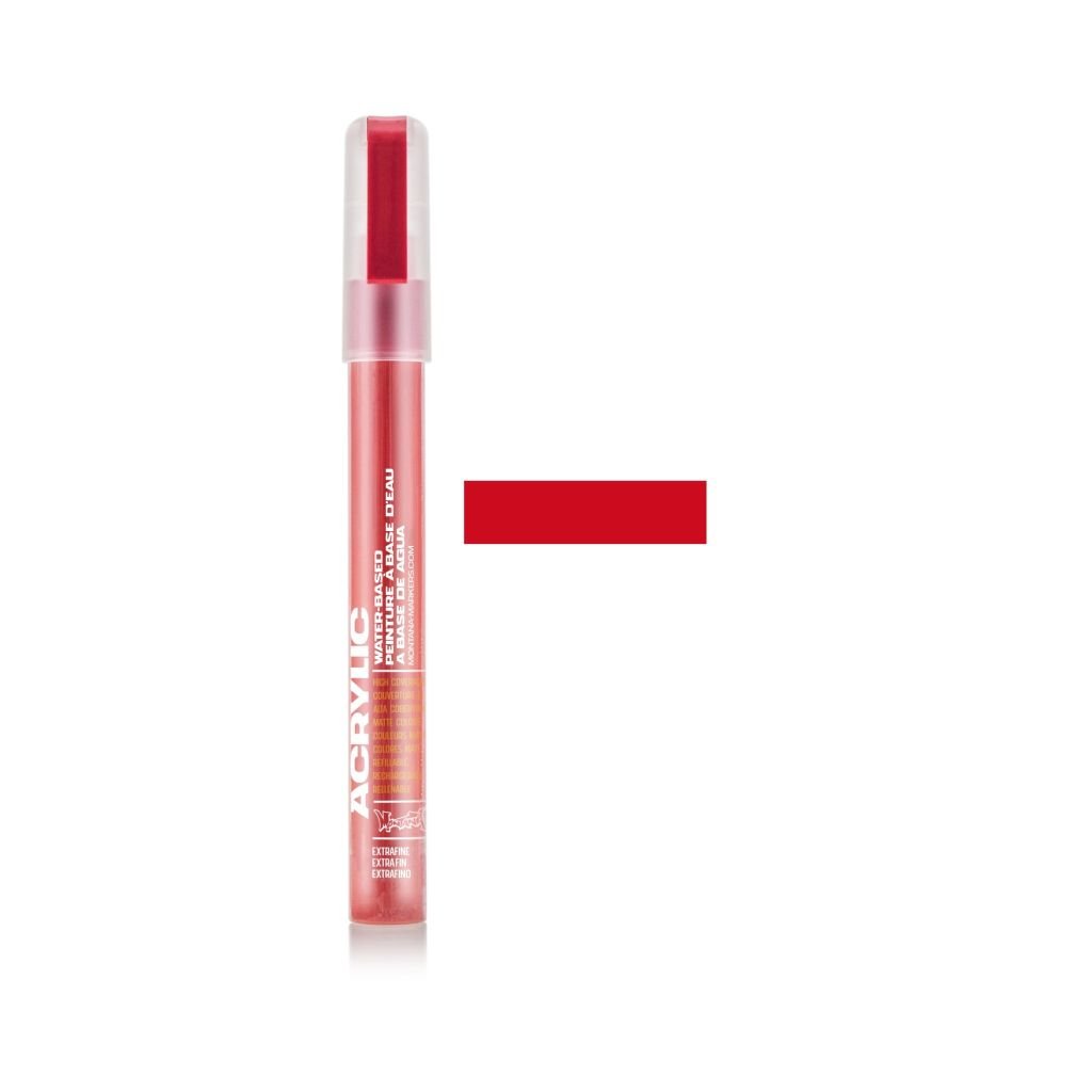 Montana Acrylic Water-Based Marker - 0.7 MM Extra-Fine Tip - Shock Red (SH 3000)