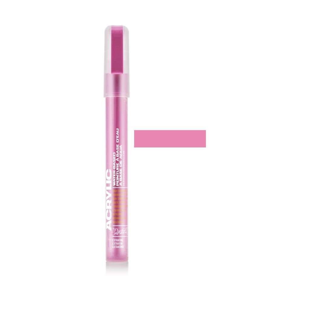 Montana Acrylic Water-Based Marker - 0.7 MM Extra-Fine Tip - Shock Pink Light (SH 4000)