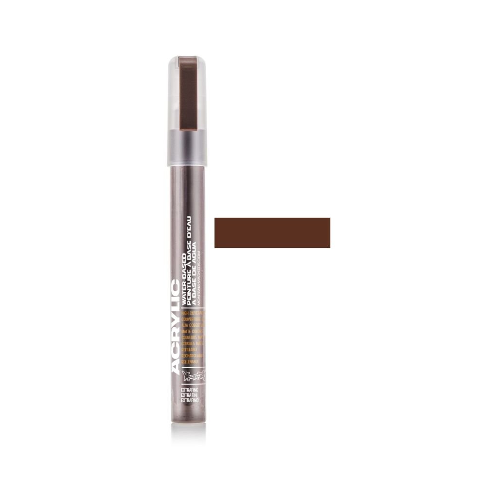 Montana Acrylic Water-Based Marker - 0.7 MM Extra-Fine Tip - Shock Brown (SH 8010)