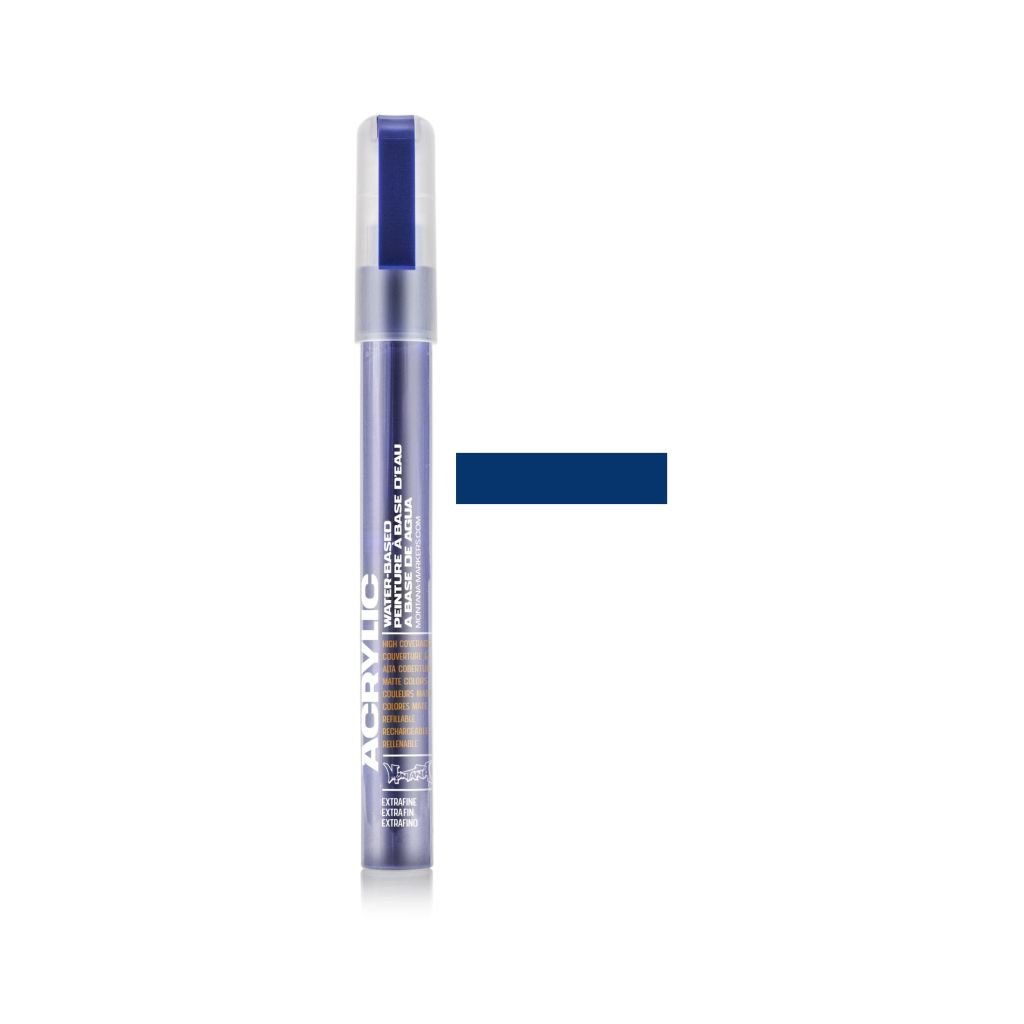 Montana Acrylic Water-Based Marker - 0.7 MM Extra-Fine Tip - Shock Blue Dark (SH 5020)
