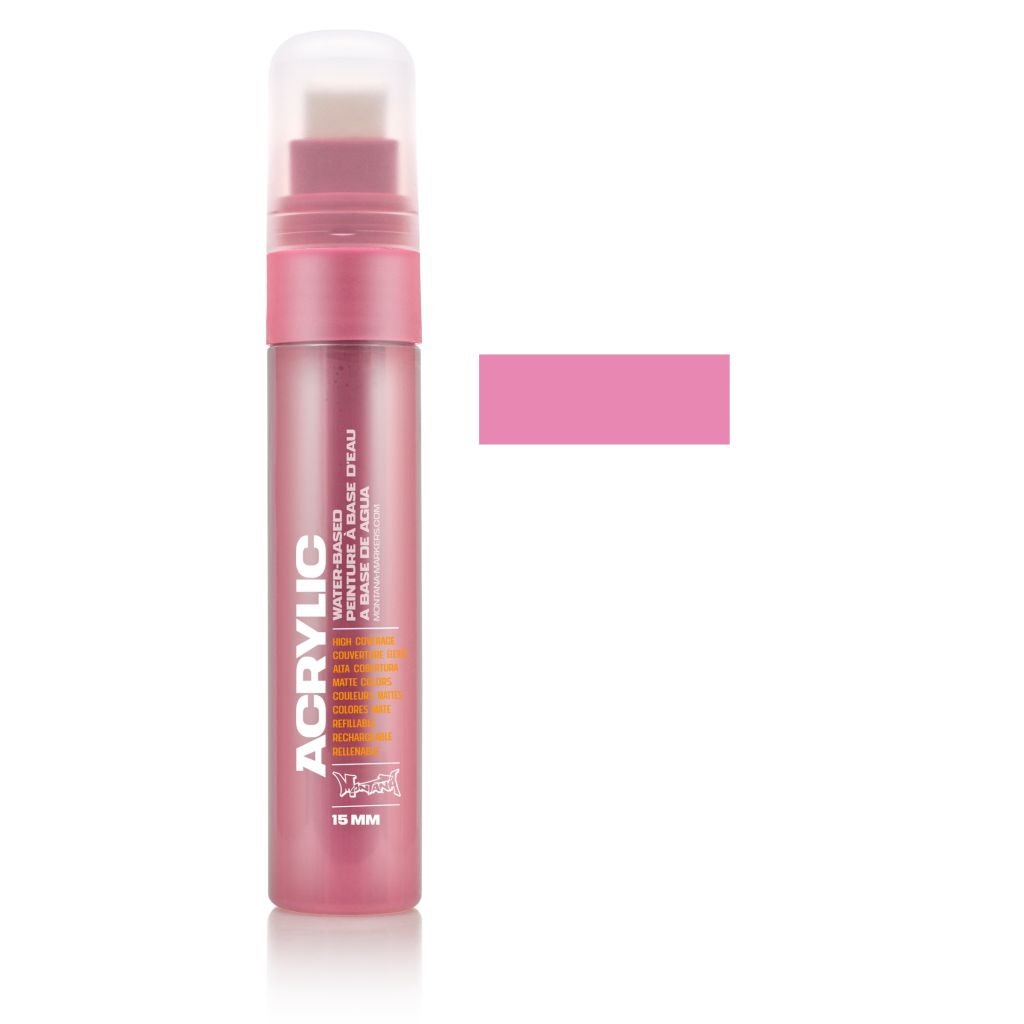 Montana Acrylic Water-Based Marker - 15 MM Medium Tip - Shock Pink Light (SH 4000)