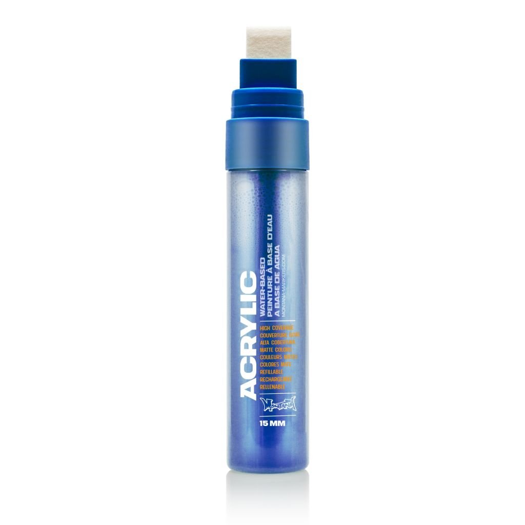 Montana Acrylic Water-Based Marker - 15 MM Medium Tip - Shock Blue Dark (SH 5020)