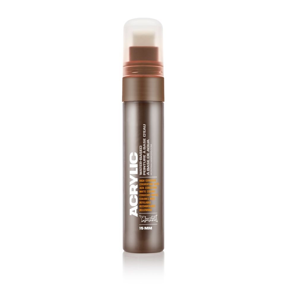 Montana Acrylic Water-Based Marker - 15 MM Medium Tip - Shock Brown Dark (SH 8020)