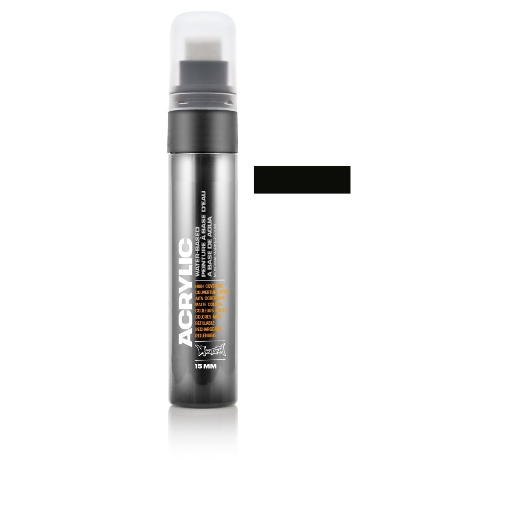 Montana Acrylic Water-Based Marker - 15 MM Medium Tip - Shock Black (SH 9000)