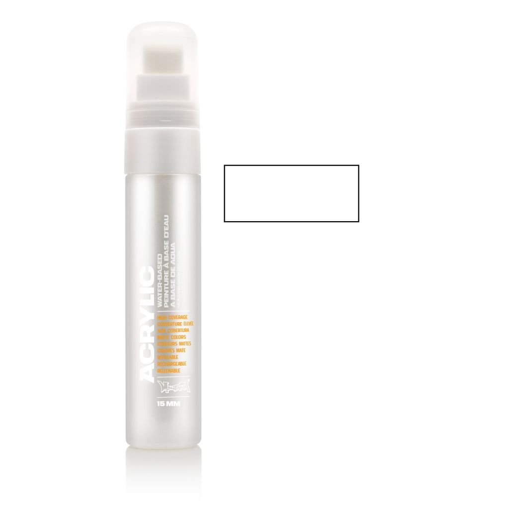 Montana Acrylic Water-Based Marker - 15 MM Medium Tip - Shock White Pure (SH 9120)