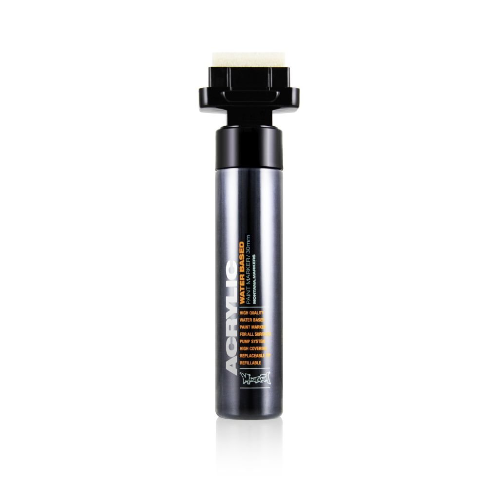 Montana Acrylic Water-Based Marker - 30 MM Broad Tip - Shock Black (SH 9000)