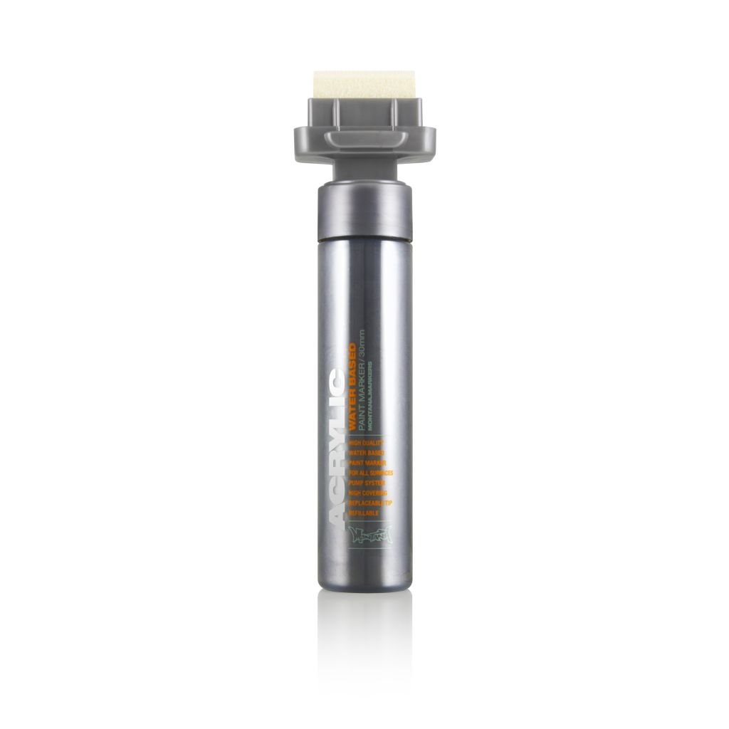 Montana Acrylic Water-Based Marker - 30 MM Broad Tip - Metallic Silver M.