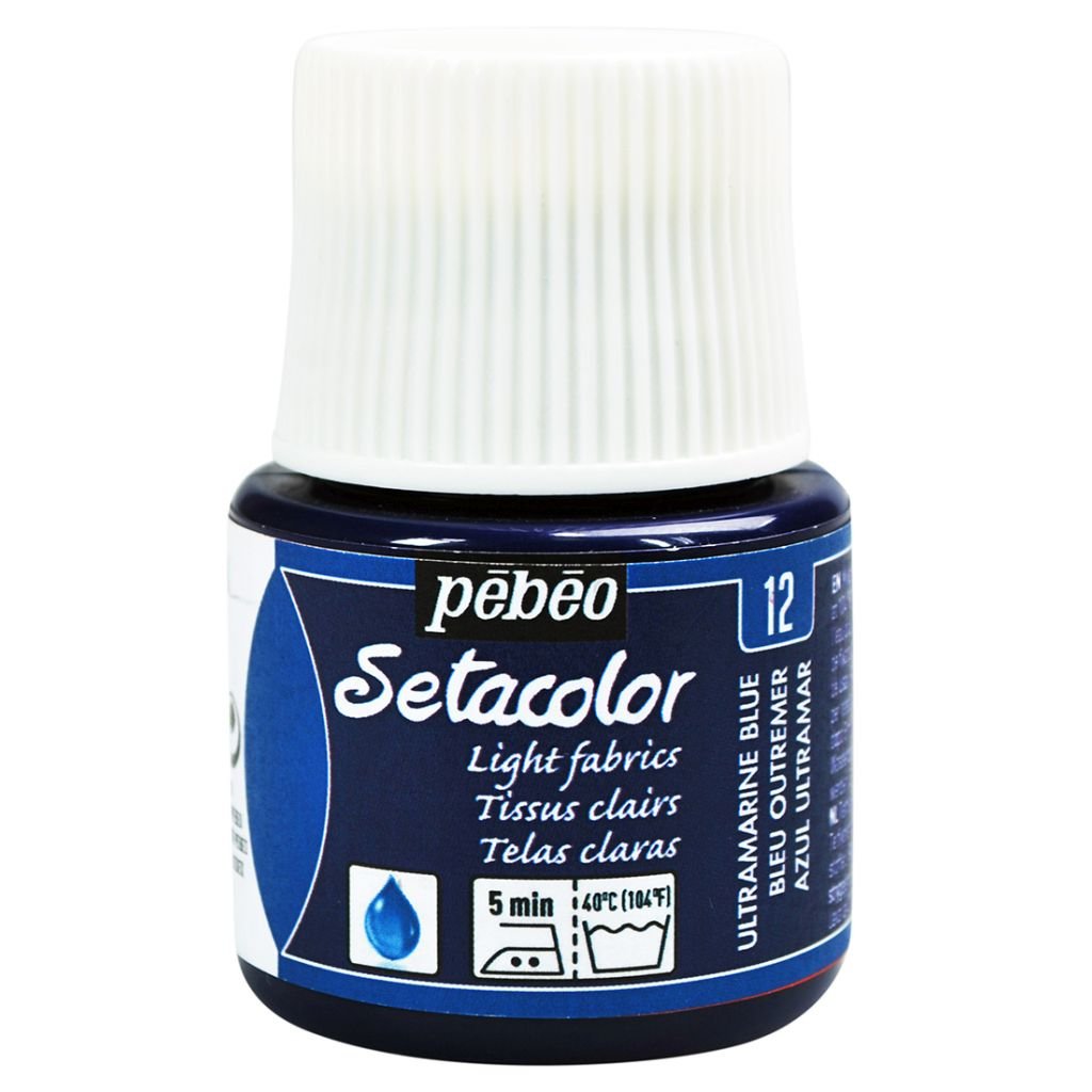 Pebeo Setacolor Light Fabrics Paint - 45 ml bottle - Ultramarine Blue (12)