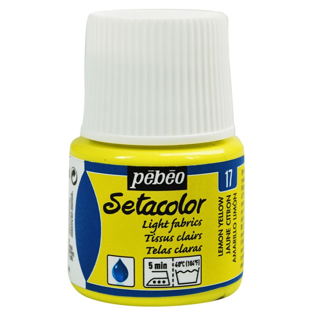 Pebeo Setacolor Light Fabrics Paint - 45 ml bottle - Lemon Yellow (17)