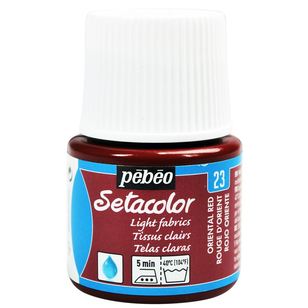 Pebeo Setacolor Light Fabrics Paint - 45 ml bottle - Oriental Red (23)